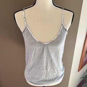 Sequin neckline tank
